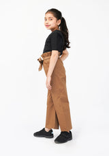 Girls  Wide Leg Paper Bag Pant - Brown