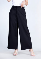 High Waisted Culotte - Black (Polyester)