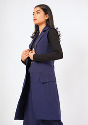 Long Vest - navy blue