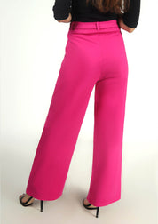 High Rise Wide Leg Pant in Hot Pink w Pocket
