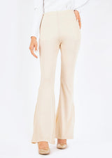 Flared Knit Pant - cream (summer knit)