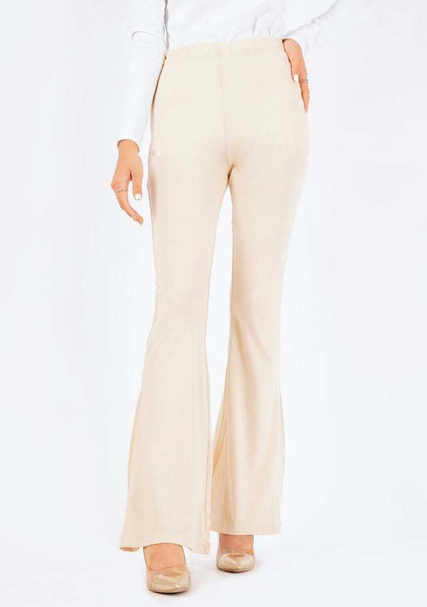 Flared Knit Pant - cream (summer knit)