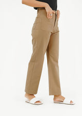 Wide Leg Front Pocket Pant - brown