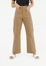 Wide Leg Front Pocket Pant - brown