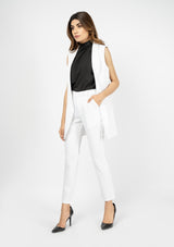 Straight Pant with Pocket - White Polyester