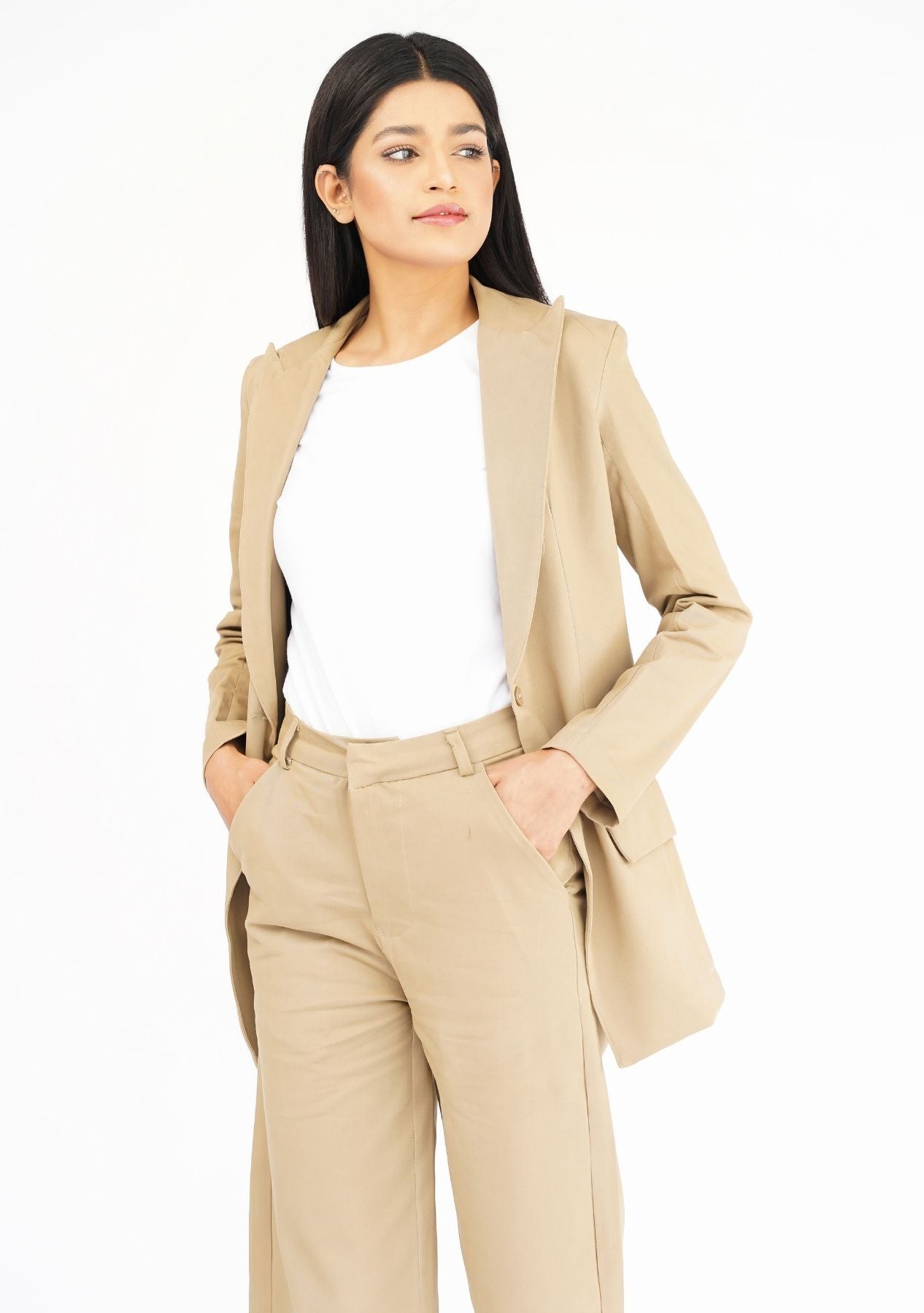 Long Blazer - Camel Brown