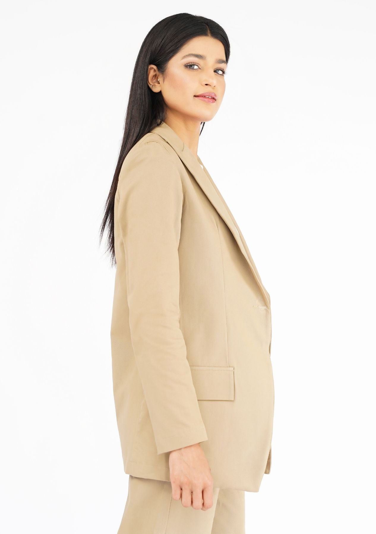 Long Blazer - Camel Brown