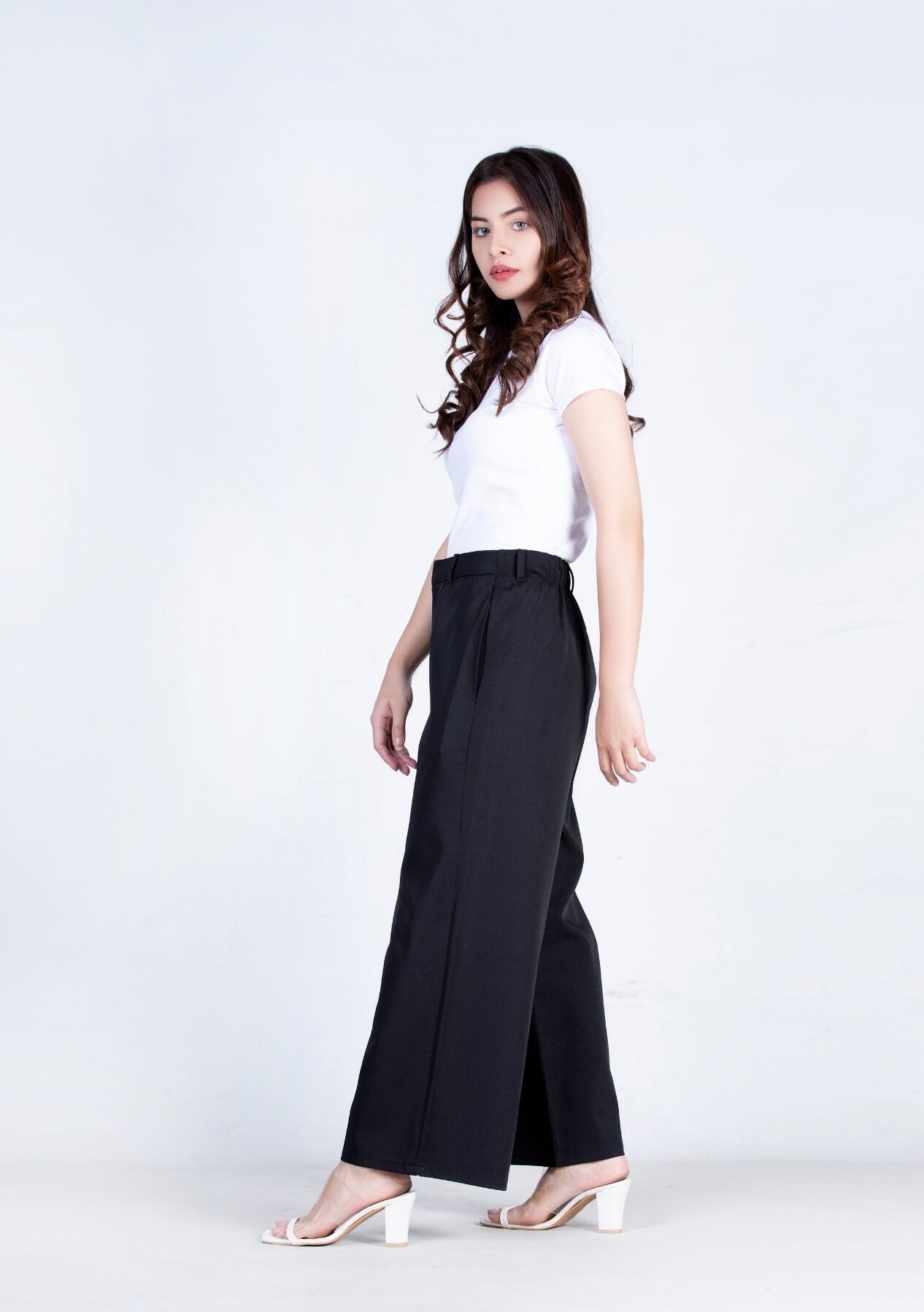 High Waisted Culotte - Black (Polyester)