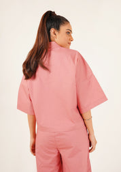 Boxy Pocket Fit Shirt - Tea Pink