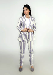 Paper Bag Pant - Mauve White Striped