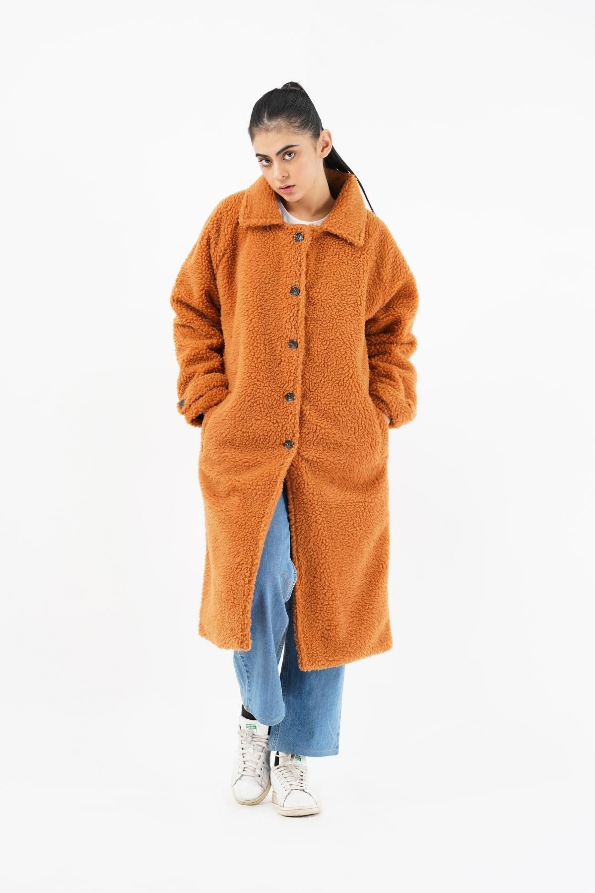Sherpa Long Coat - camel