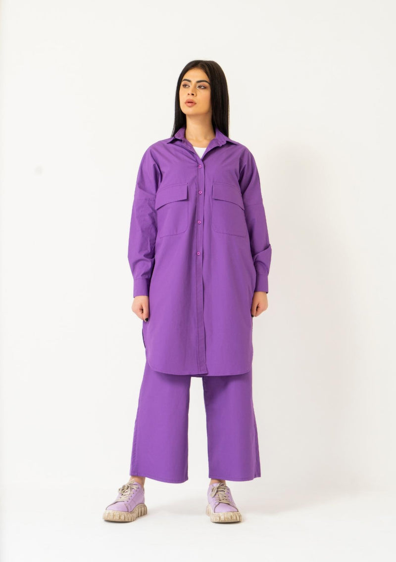 Long Tunic Shirt - Purple – Nine Ninety Nine