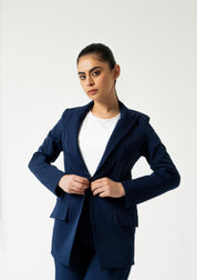 Long Blazer - Navy Blue