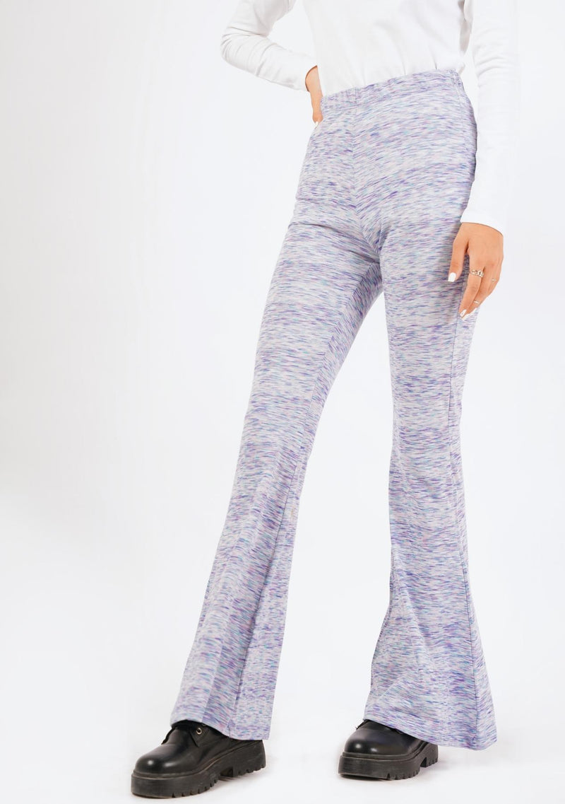 Flared Knit Pant - blue white candy stripes (summer knit)