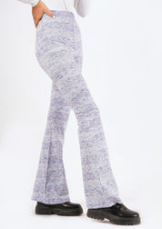 Flared Knit Pant - blue white candy stripes (summer knit)