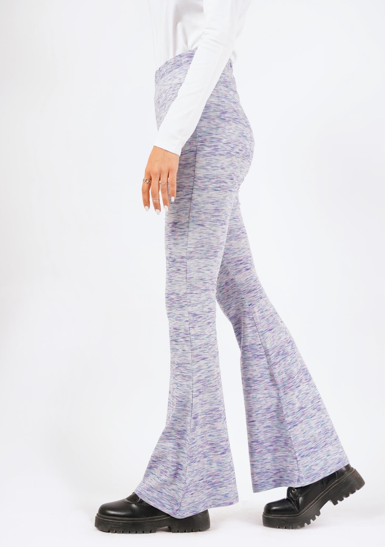 Flared Knit Pant - blue white candy stripes (summer knit)