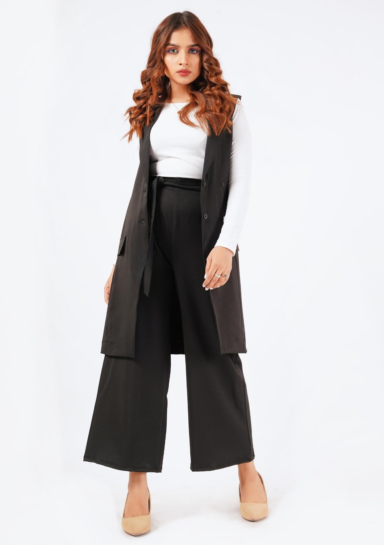 Long Vest - Black
