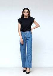 Padded T-shirt - black