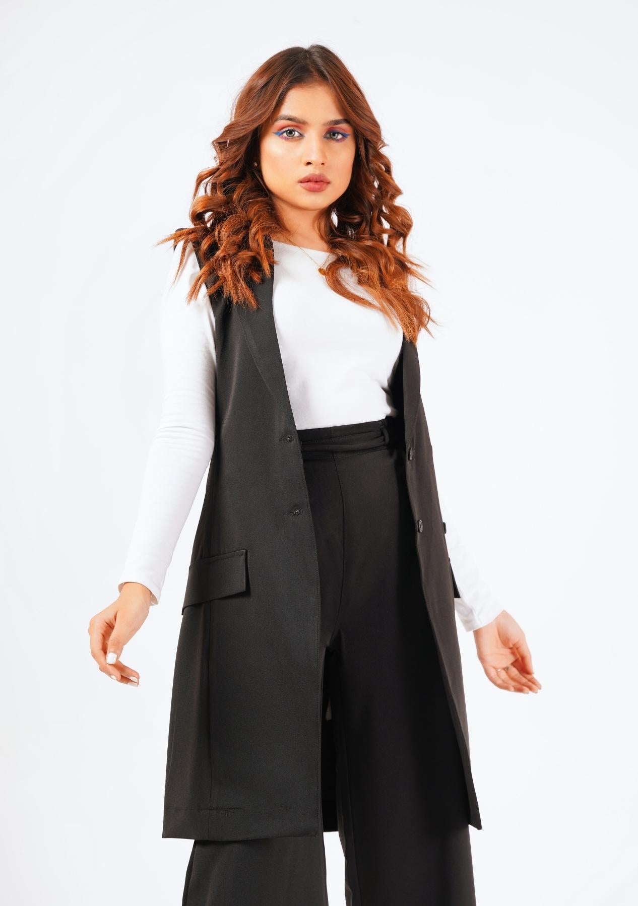 Long Vest - Black