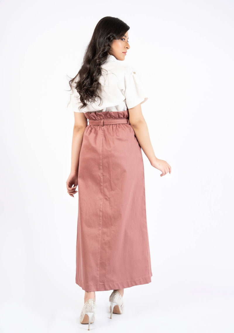 Paper Bag Skirt - Tea Pink