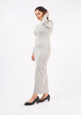 Long Knitted Dress - light grey