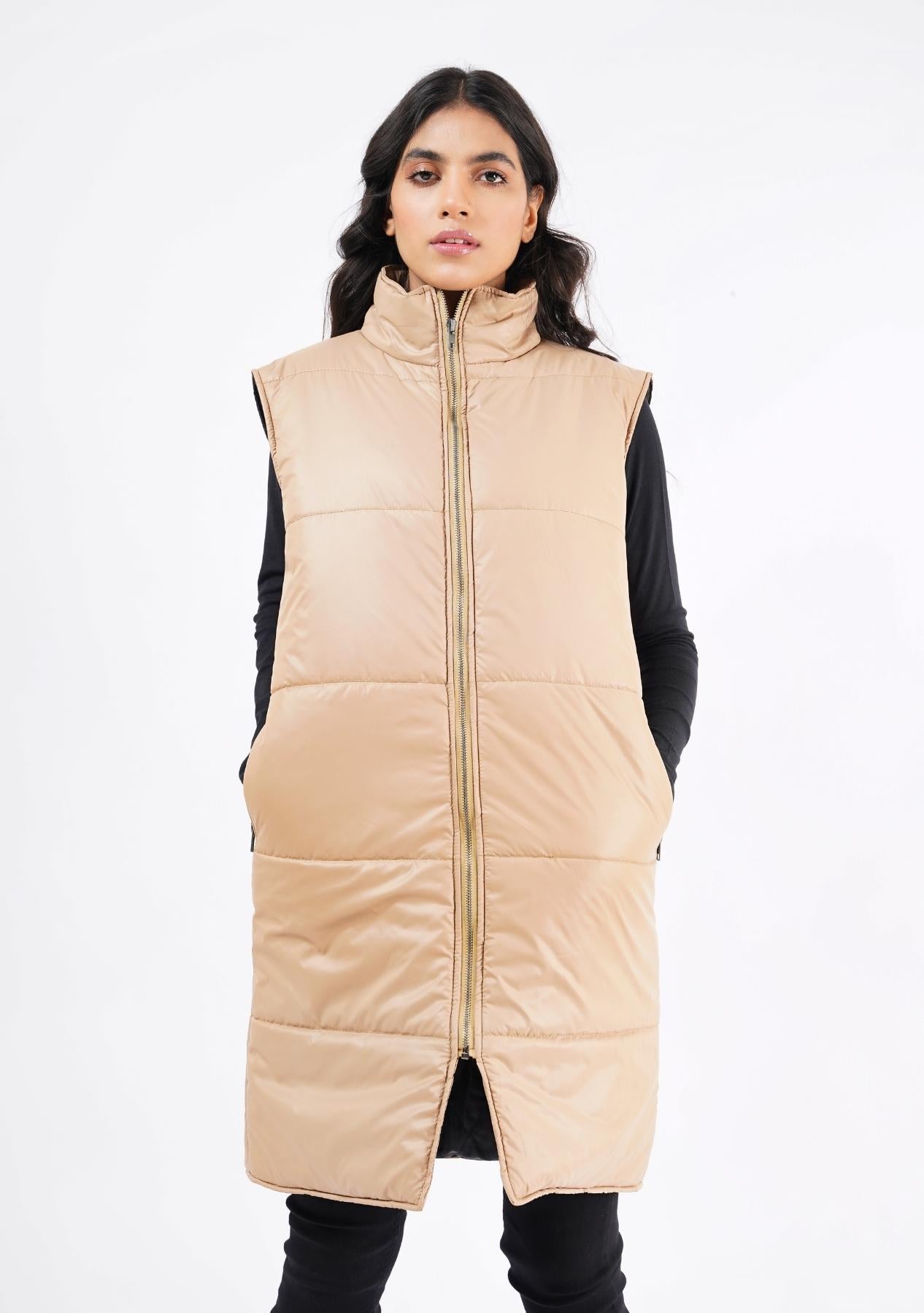 Long Gilet - light brown