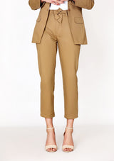 Straight Pant in Brown w Pocket