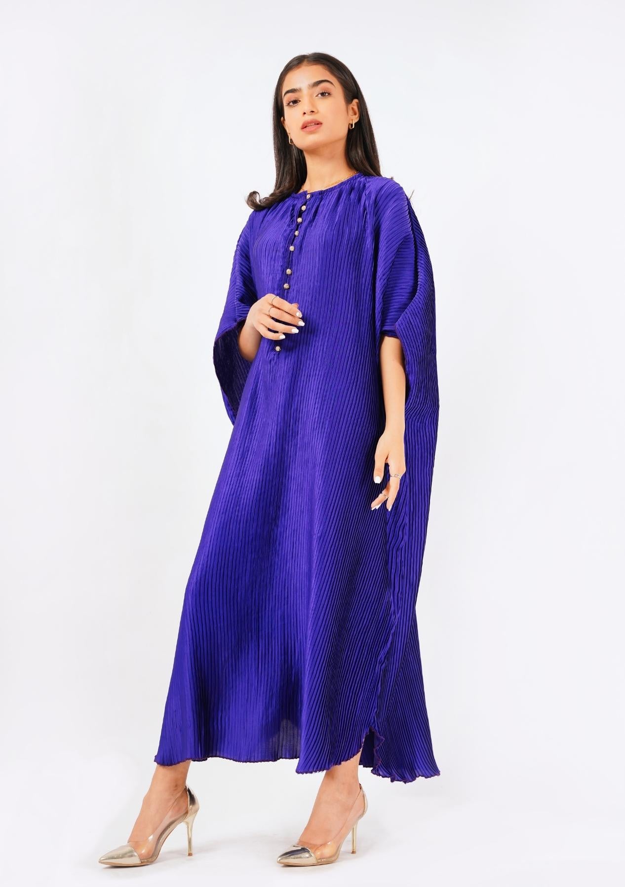 Kaftan (pleated fabric) - royal blue