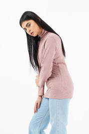 Turtleneck Top - tea pink