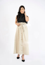 Paper Bag Skirt - Beige