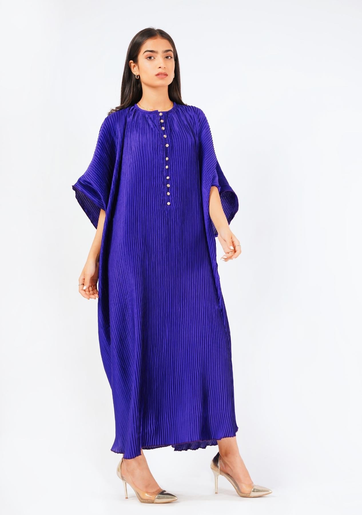 Kaftan (pleated fabric) - royal blue