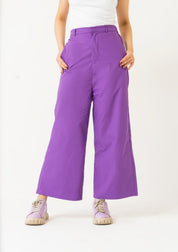 High Waisted Culotte Pant - purple