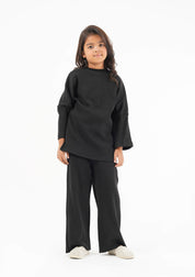 Girls Oversized Knit Top - Black