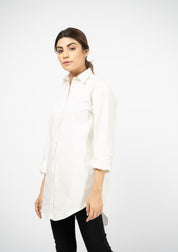 Oversized Flowy Shirt - White