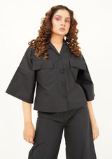 Boxy Pocket Fit Shirt - black