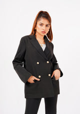 Double Breasted Blazer - black