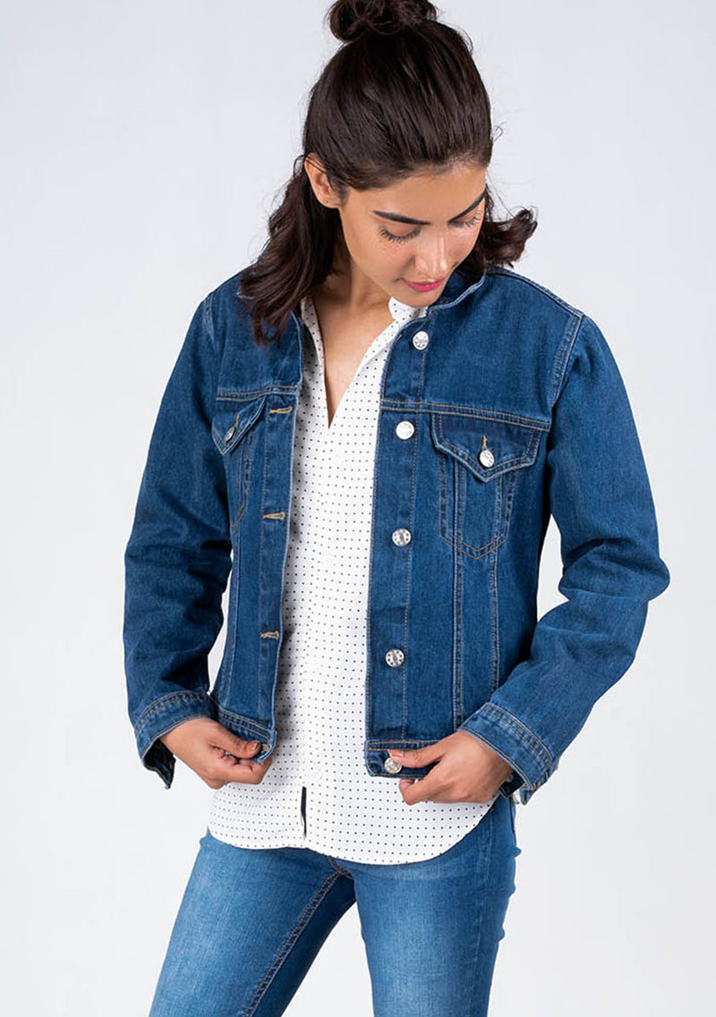 Dark Blue Denim Jacket - Winter Fashion 2021 - 999.com.pk