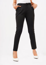 Straight Pant with Pocket - Black Polyester