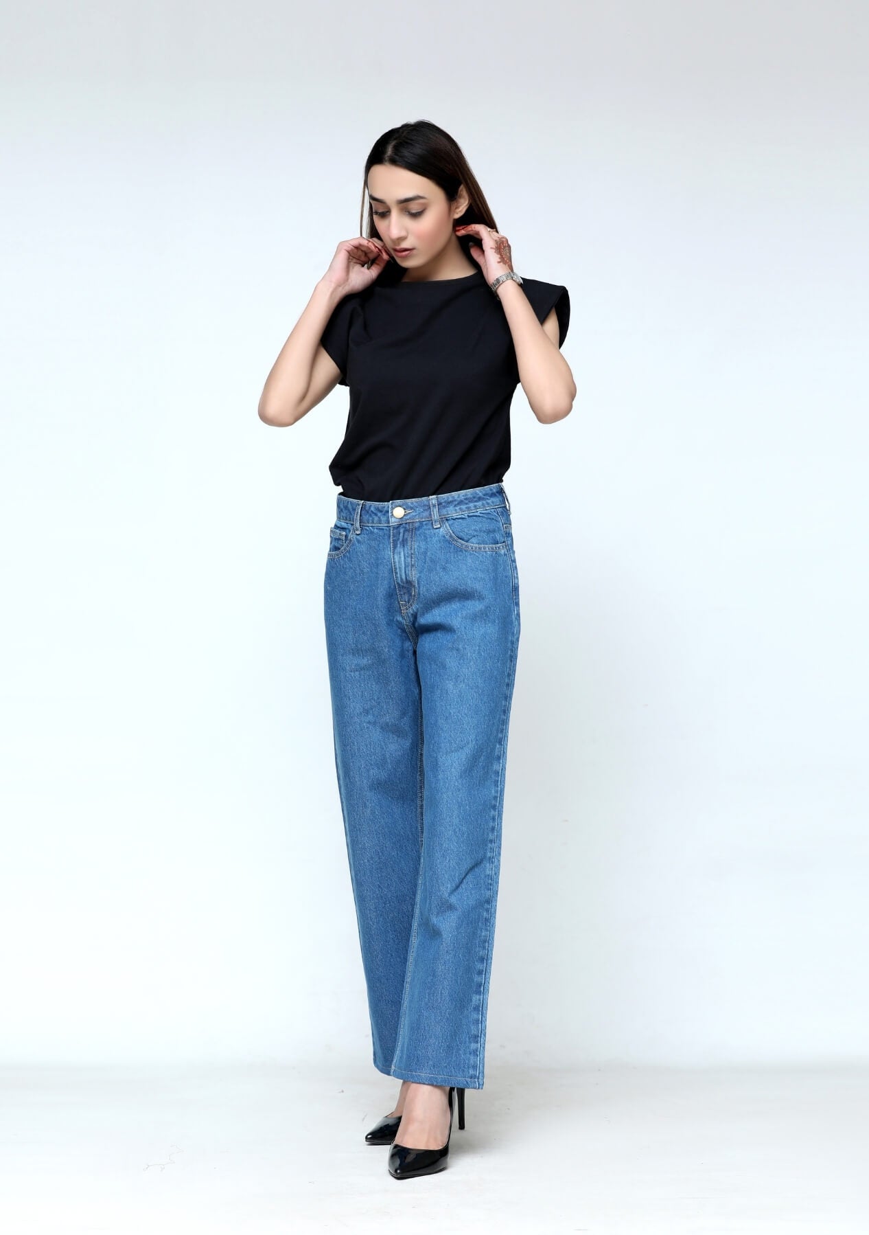  rise Wide leg jean - denim jean for women