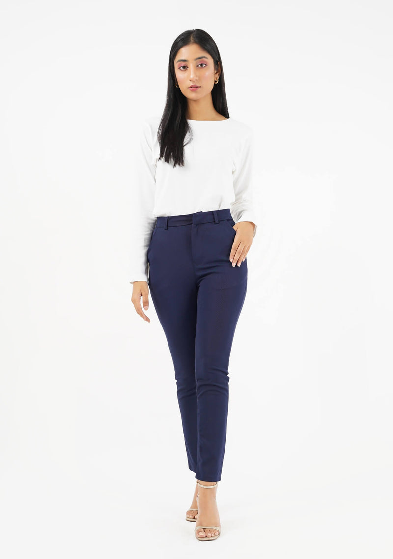 Straight Pant with Pockets - Navy Blue