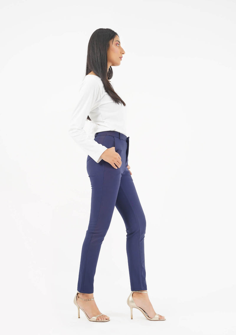 Straight Pant with Pockets - Navy Blue