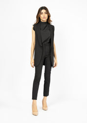 Sleeveless Blazer Vest - Black