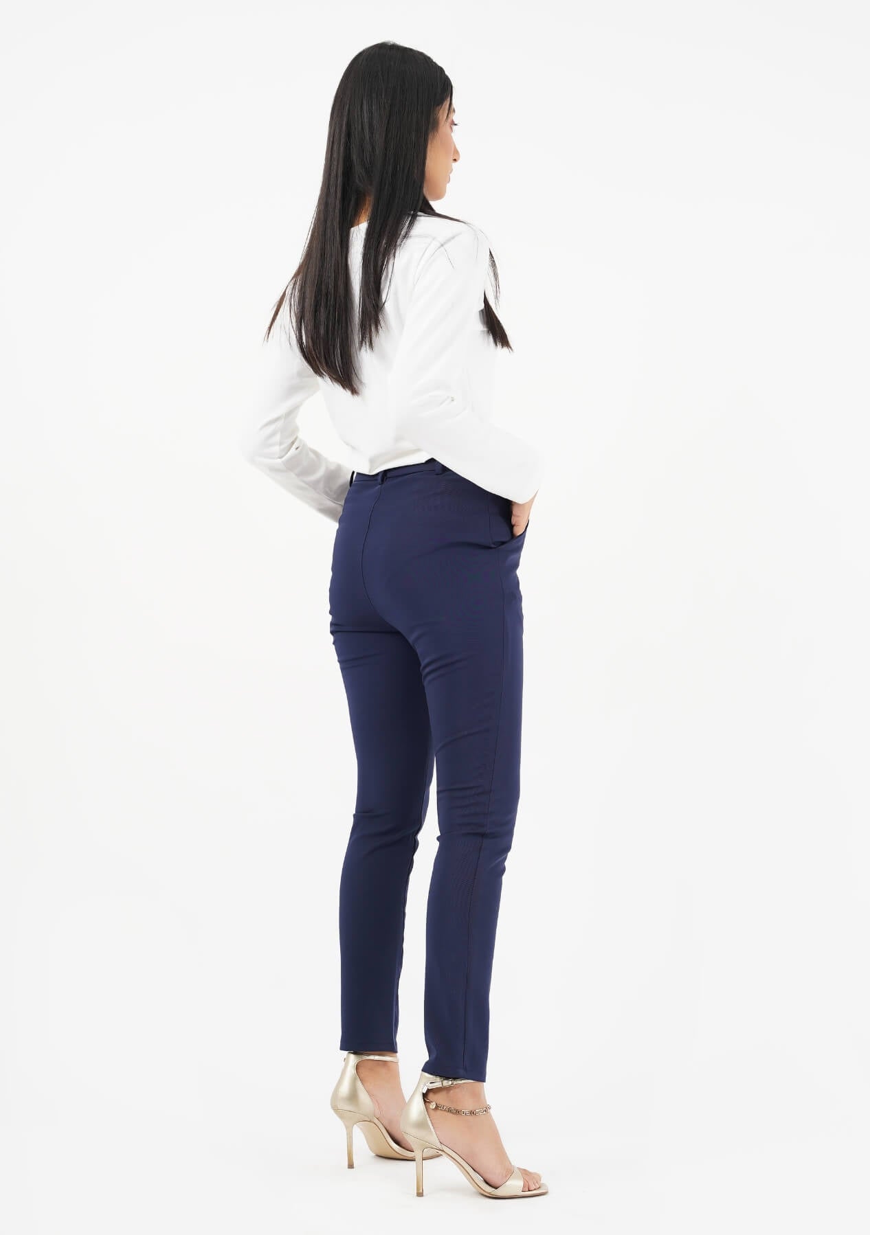 Straight Pant with Pockets - Navy Blue