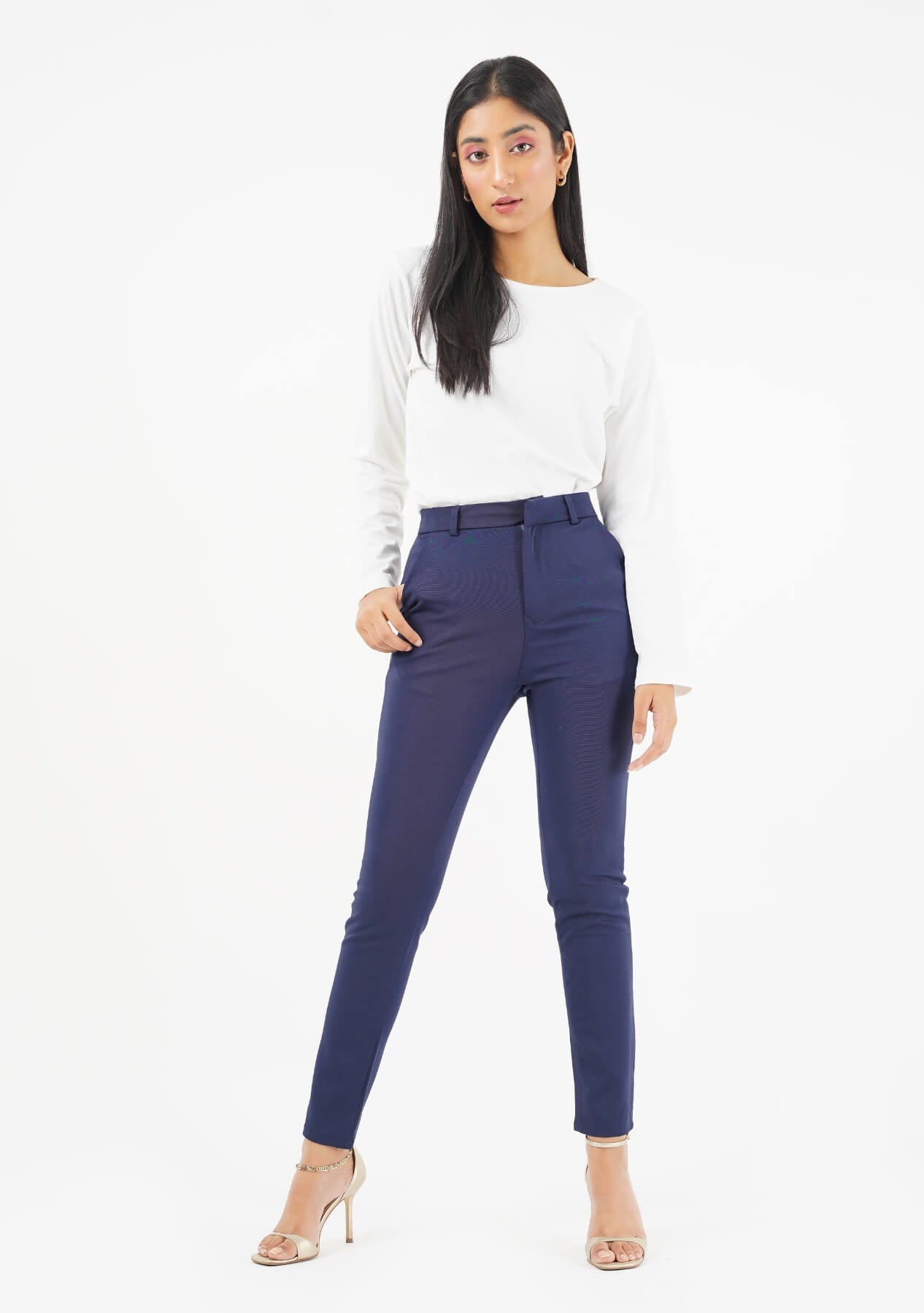 Straight Pant with Pockets - Navy Blue