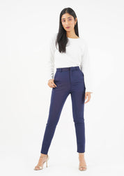 Straight Pant with Pockets - Navy Blue