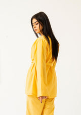 Short Belted Kimono - classic yellow