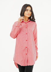 Oversized Shirt - red white gingham check