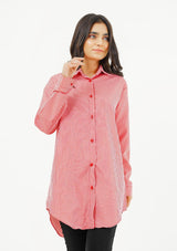 Oversized Shirt - red white gingham check