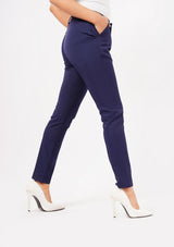 Straight Pant with Pocket - navy blue polyester