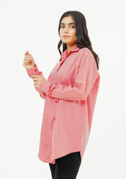 Oversized Shirt - red white gingham check